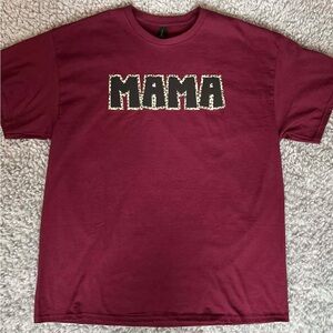 Gildan Women’s  Burgundy 'MAMA' Tee
